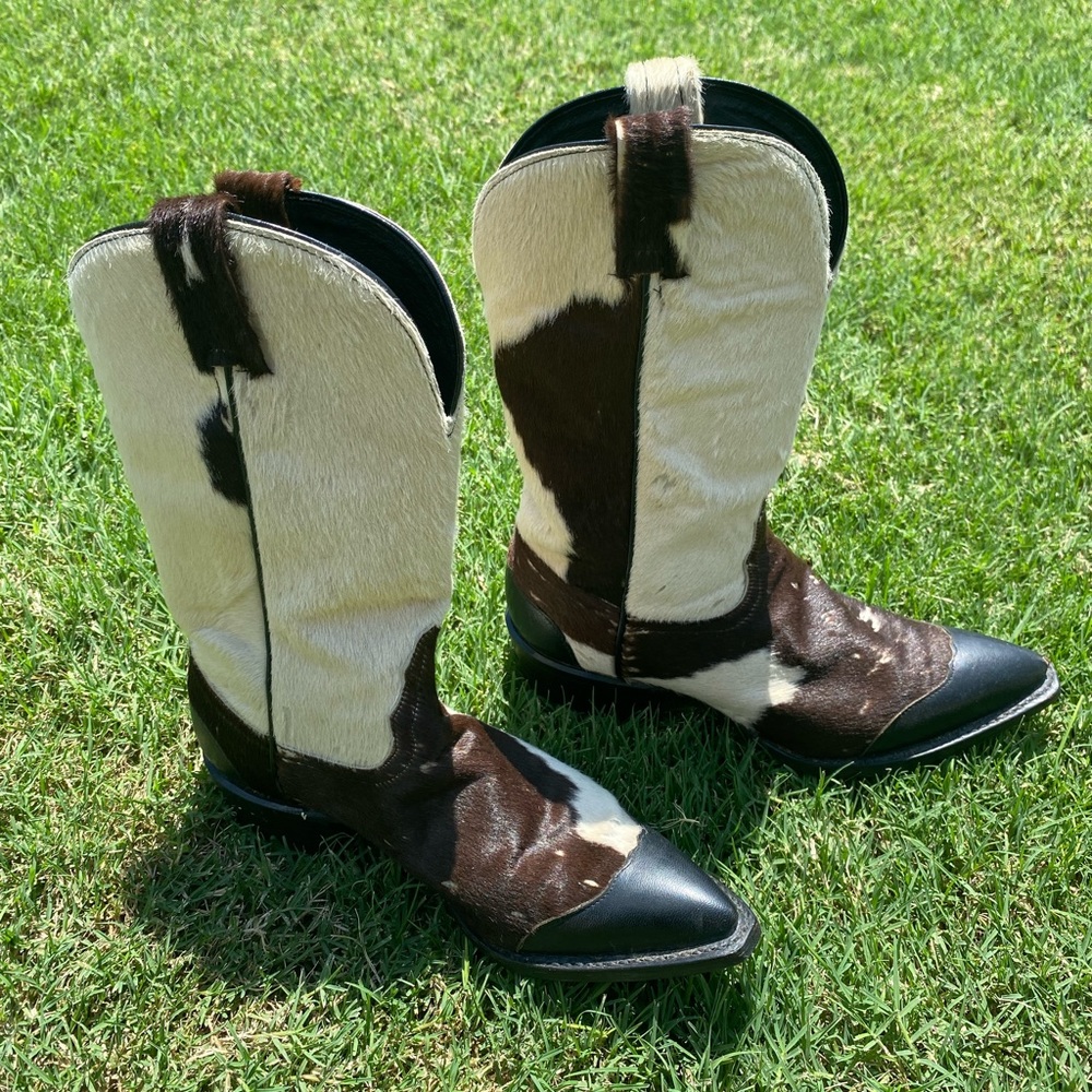 Tony Lama Cow Fur/Hide Leather Boots